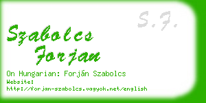 szabolcs forjan business card